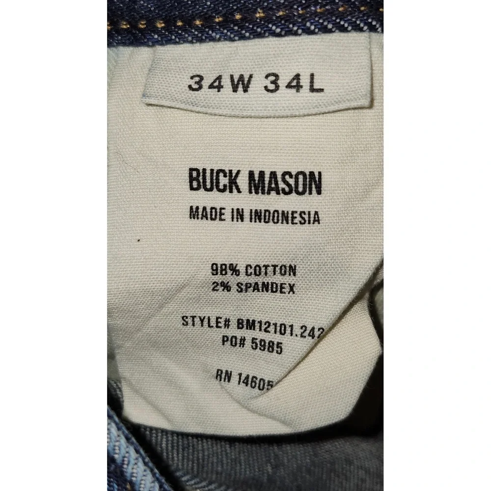 Buck Mason Maverick Slim Jean Medium Wash Mens 34x33 BM12101.242